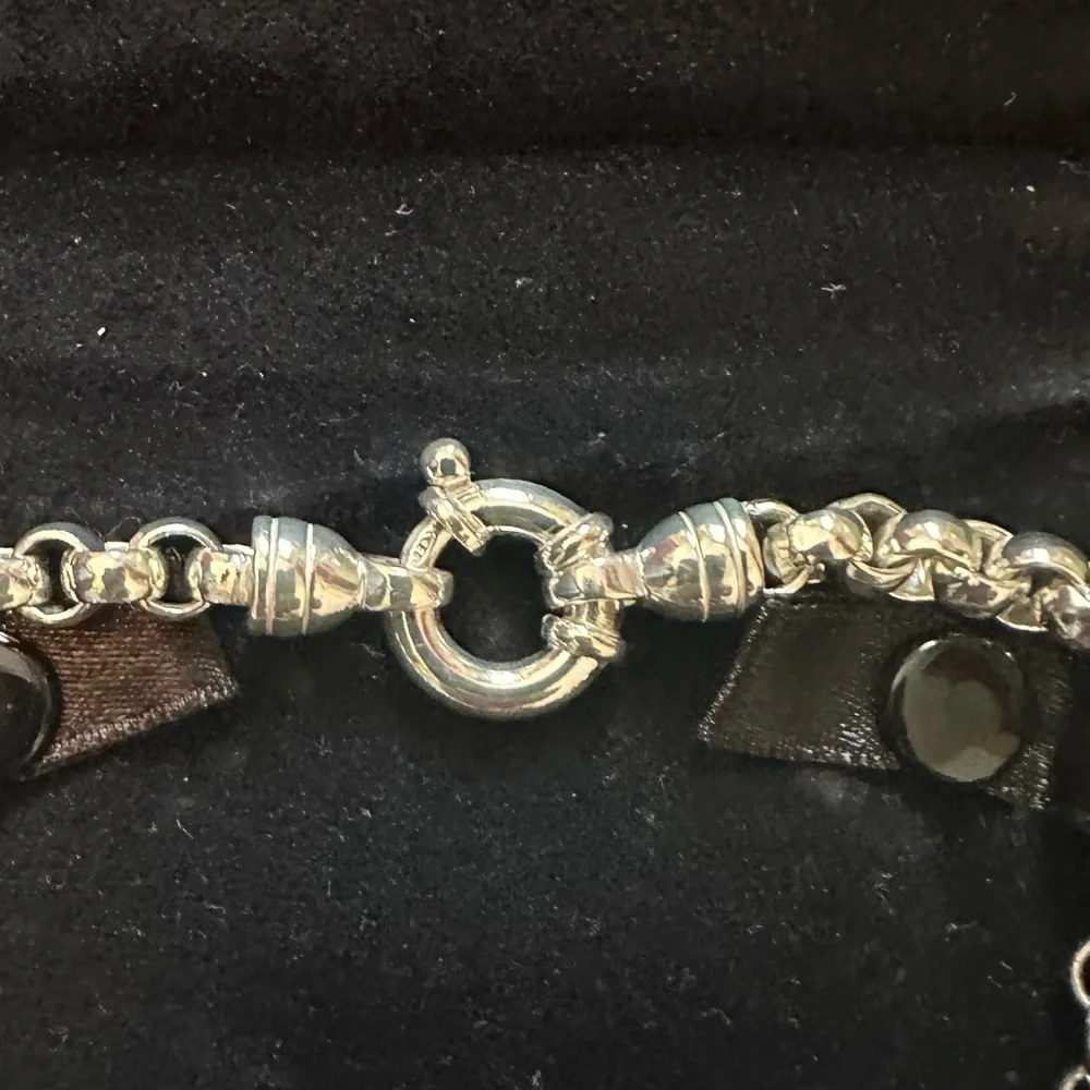 Sterling Silver (925) rolo chain necklace & bracelet set - fish hook closure - Picture 4 of 7